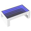 vidaXL Table basse avec LED infini blanc 90x53x30 cm