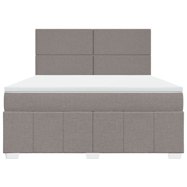 vidaXL Sommier &agrave; lattes de lit avec matelas Taupe 180x200 cm Tissu