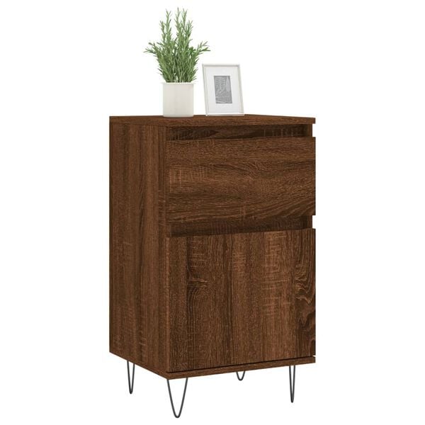 vidaXL Buffets 2 pcs ch&ecirc;ne marron 40x35x70 cm bois d'ing&eacute;nierie