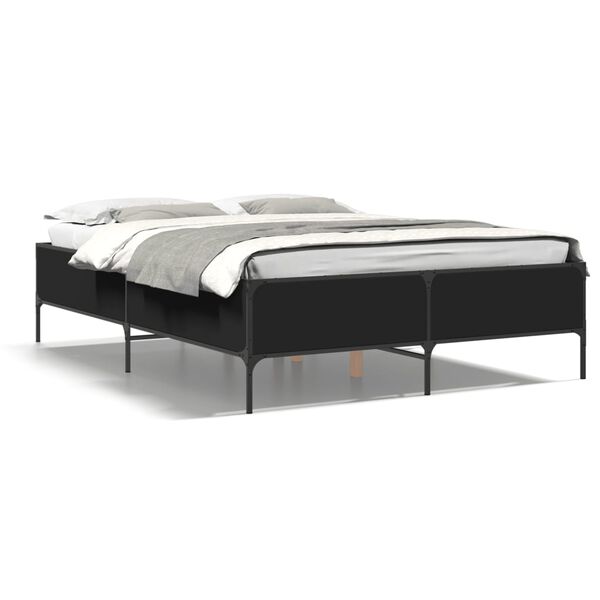 vidaXL Cadre de lit sans matelas noir 140x190 cm
