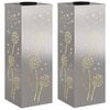 vidaXL Lumi&egrave;re de chemin LED solaire 2 pcs Argent&eacute; Acier inoxydable