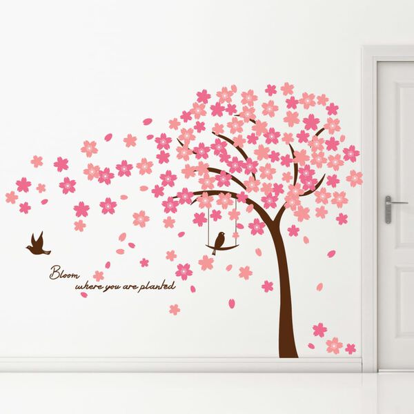 WALPLUS Autocollant de d&eacute;coration de maison Fleur cerisier 320x180cm