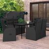 vidaXL Ensemble &agrave; manger de jardin avec coussins 7 pcs Noir
