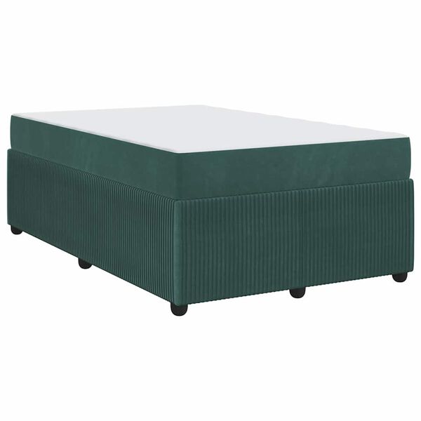 vidaXL Cadre de lit avec matelas Vert fonc&eacute; 120 x 190 cm tissu