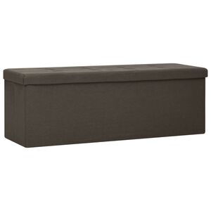 vidaXL Banc de rangement pliable Marron fonc&eacute; Faux lin