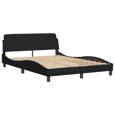 vidaXL Lit avec matelas noir 120x200 cm tissu