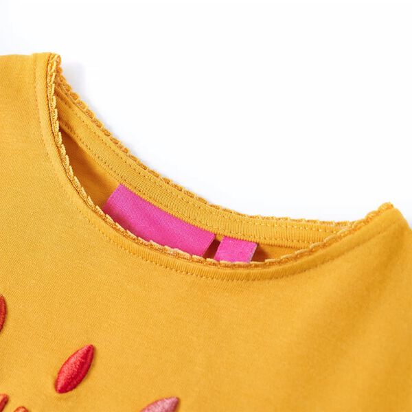 T-shirt enfants &agrave; manches longues ocre fonc&eacute; 116