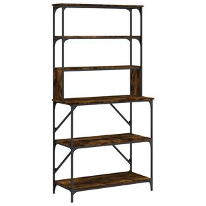 vidaXL Support de boulanger &agrave; 6 niveaux ch&ecirc;ne fum&eacute; 90x40x180 cm
