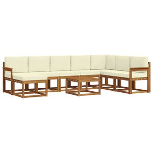 vidaXL Ensemble de canap&eacute;s d'ext&eacute;rieur 9 pcs Naturel et Cr&egrave;me