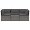 vidaXL Salon de jardin 4 pcs avec coussins R&eacute;sine tress&eacute;e Gris