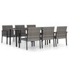 vidaXL Ensemble &agrave; manger de jardin 7 pcs R&eacute;sine tress&eacute;e Gris