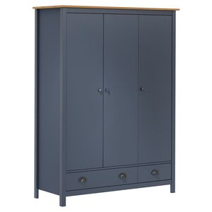 vidaXL Garde-robe &agrave; 3 portes Hill Gris 127x50x170 cm Pin solide