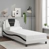vidaXL Cadre de lit Viana sans matelas blanc et noir 90x200 cm similicuir