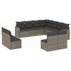 vidaXL Salon de jardin 11 pcs avec coussins gris r&eacute;sine tress&eacute;e