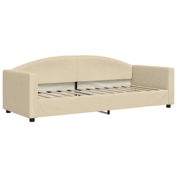 vidaXL Lit de jour avec matelas cr&egrave;me 80x200 cm tissu