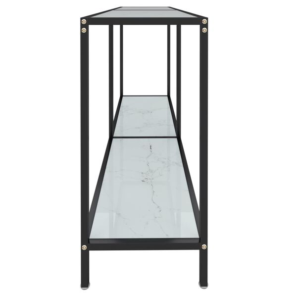 vidaXL Table console Blanc 140x35x75,5 cm Verre tremp&eacute;