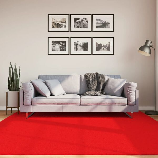vidaXL Tapis OVIEDO &agrave; poils courts rouge 200x200 cm