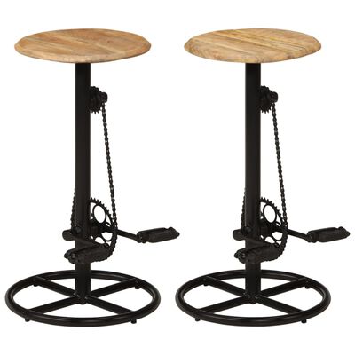 vidaXL Tabourets de bar lot de 2 bois de manguier massif