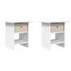 vidaXL Table de chevet 2 pi&egrave;ces Blanc 41 x 40 x 45 cm