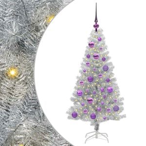 vidaXL Sapin de No&euml;l Argent 120 cm PET