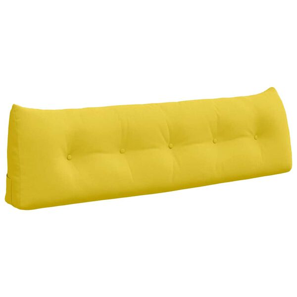 vidaXL Coussin de Dos Jaune clair 160 x 24 x 50 cm tissu