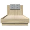 vidaXL Cadre de lit avec LED sans matelas ch&ecirc;ne sonoma 90x190 cm