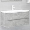 vidaXL Ensemble de meubles de salle de bain Gris b&eacute;ton Agglom&eacute;r&eacute;