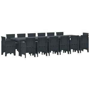 vidaXL Ensemble de salle &agrave; manger pour jardin 15 pcs Anthracite
