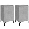 vidaXL Tables de chevet 2 pcs gris b&eacute;ton 40x35x70 cm bois d'ing&eacute;nierie