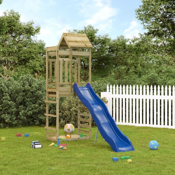 vidaXL Aire de jeux d'ext&eacute;rieur bois de pin impr&eacute;gn&eacute;
