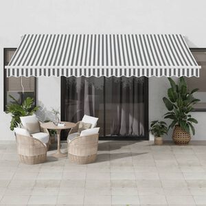 vidaXL Auvent manuel r&eacute;tractable anthracite et blanc 450x350 cm