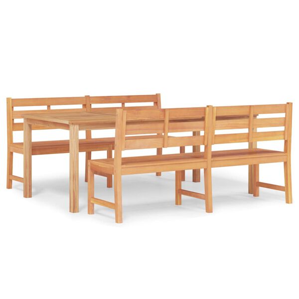 vidaXL Ensemble &agrave; manger de jardin 3 pcs Bois de teck massif
