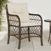 vidaXL Chaises de jardin avec coussins lot de 2 marron r&eacute;sine tress&eacute;e