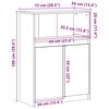 vidaXL Buffet avec LED ch&ecirc;ne fum&eacute; 72x34x100 cm bois d'ing&eacute;nierie