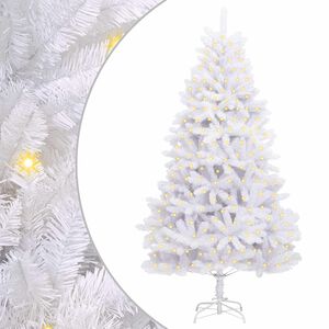 vidaXL Sapin de No&euml;l artificiel 300 LED PVC et Acier Blanc