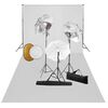 vidaXL Kit de studio photo avec lampes toile de fond et r&eacute;flecteur