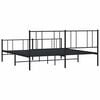 vidaXL Cadre de lit m&eacute;tal sans matelas avec pied de lit noir 180x200cm