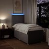 vidaXL Sommier &agrave; lattes de lit avec matelas Taupe 90x200 cm Tissu