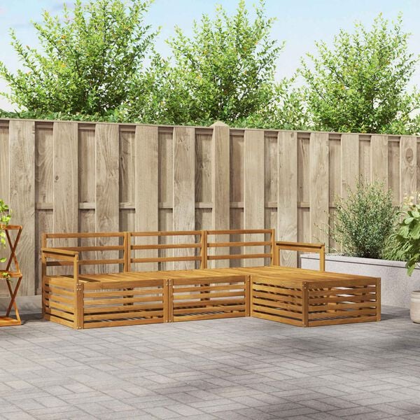 vidaXL Ensemble de canap&eacute;s d'ext&eacute;rieur 4 pcs Naturel