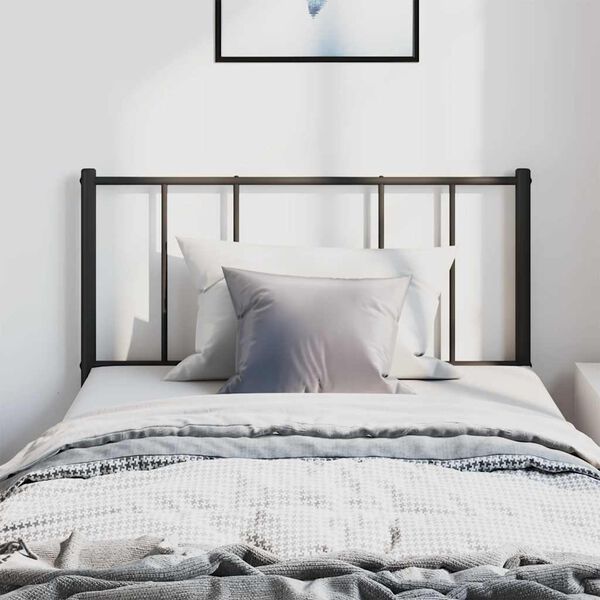 vidaXL T&ecirc;te de lit m&eacute;tal noir 100 cm