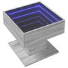 vidaXL Table basse avec LED sonoma gris 50x50x45 cm bois d'ing&eacute;nierie