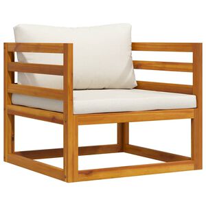 vidaXL Chaise de jardin avec coussins cr&egrave;me Bois d'acacia massif