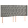 vidaXL T&ecirc;te de lit avec oreilles Gris clair 183x16x118/128 cm Velours
