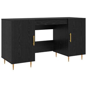 vidaXL Bureau Ch&ecirc;ne noir Bois d'ing&eacute;nierie 140 x 50 x 75 cm