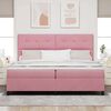 vidaXL Lit &agrave; ressorts avec matelas Rose 200 x 200 cm tissu