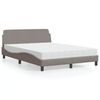 vidaXL Lit avec matelas Dover taupe 140x200 cm tissu