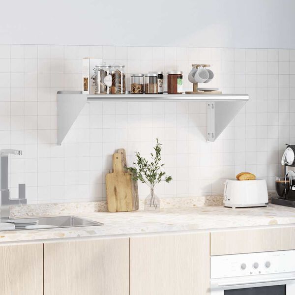 vidaXL Étagère murale 100x45x31 cm argenté acier inoxydable