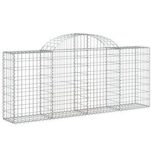 vidaXL Panier de gabions arqu&eacute; 200x30x80/100 cm Fer galvanis&eacute;