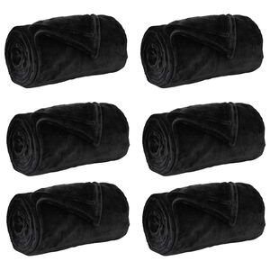 vidaXL Couvertures &agrave; jeter 6 pc Noir 130 x 150 cm 3.04 kg Polaire
