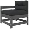 vidaXL Salon de jardin 7 pcs avec coussins gris bois massif